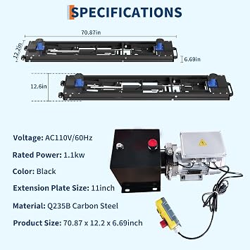 Garvee 7000 LBS Portable Car Lift, Heavy Duty Quick Jack Car Lift for Home Garage, Adjustable Height 6.7 in-25.2 in, Quick Jack with Extension Plates & Locks Levers & Wheels, Fits Trucks, SUVs, Sedans