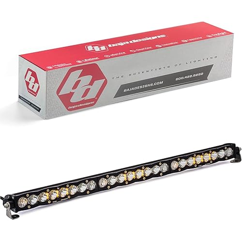 Baja Designs S8 LED 30" Light Bar - Slim Off-Road LED Light Bar for Trucks, Wranglers, 4x4, UTV, ATV - Amber Backlight (Driving/Combo; Baja Amber Lens)