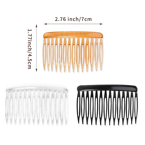 Miniatura 2 de TaShow 24 peines laterales de cabello para mujeres, cabello fino y fino, 14 dientes, peines decorativos para mujeres y niñas, velo de novia, ancho,