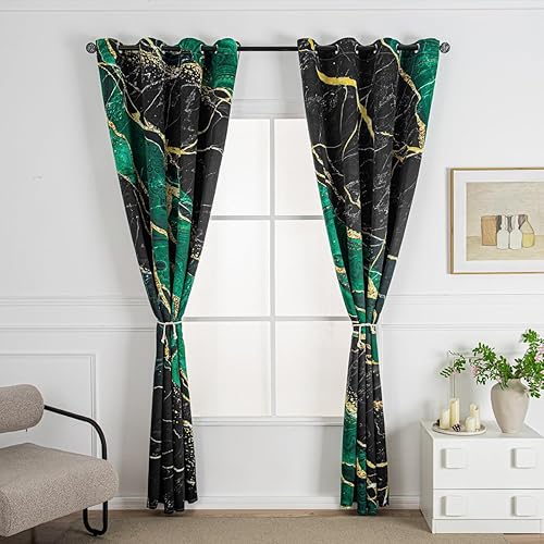 Miniatura 2 de Cortinas opacas de 84 pulgadas de largo, juego de 2 paneles de cortinas artísticas florales Leah beige de amapola con bloqueo de luz, forro térmico