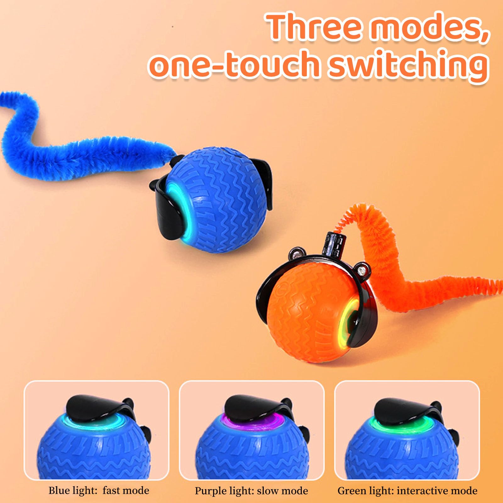DOINEUFL 2 Pack Cat Toy Ball, Interactive Cat Toys for Indoor Cats Automatic Rolling Dog Ball - Image 4