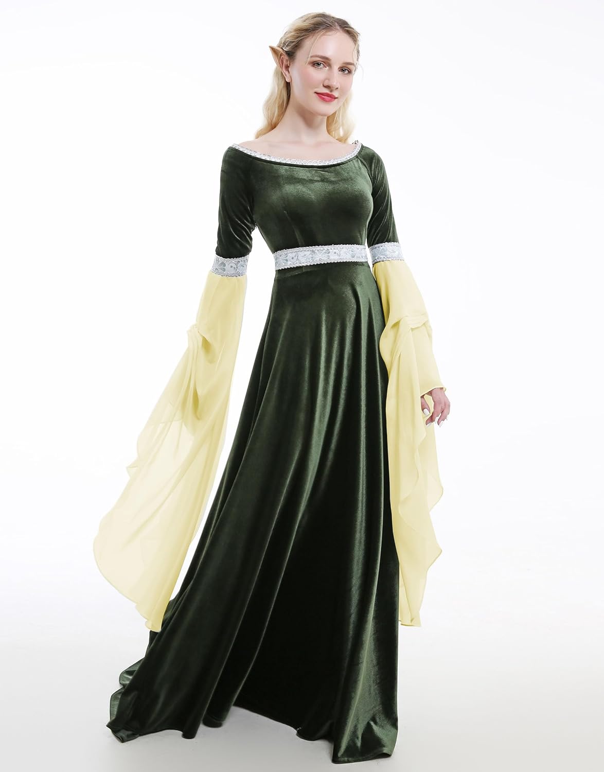 Renaissance Dress Women Retro Velvet Gown Medieval Costume Handmade Fantasy Medieval Dress - Image 4