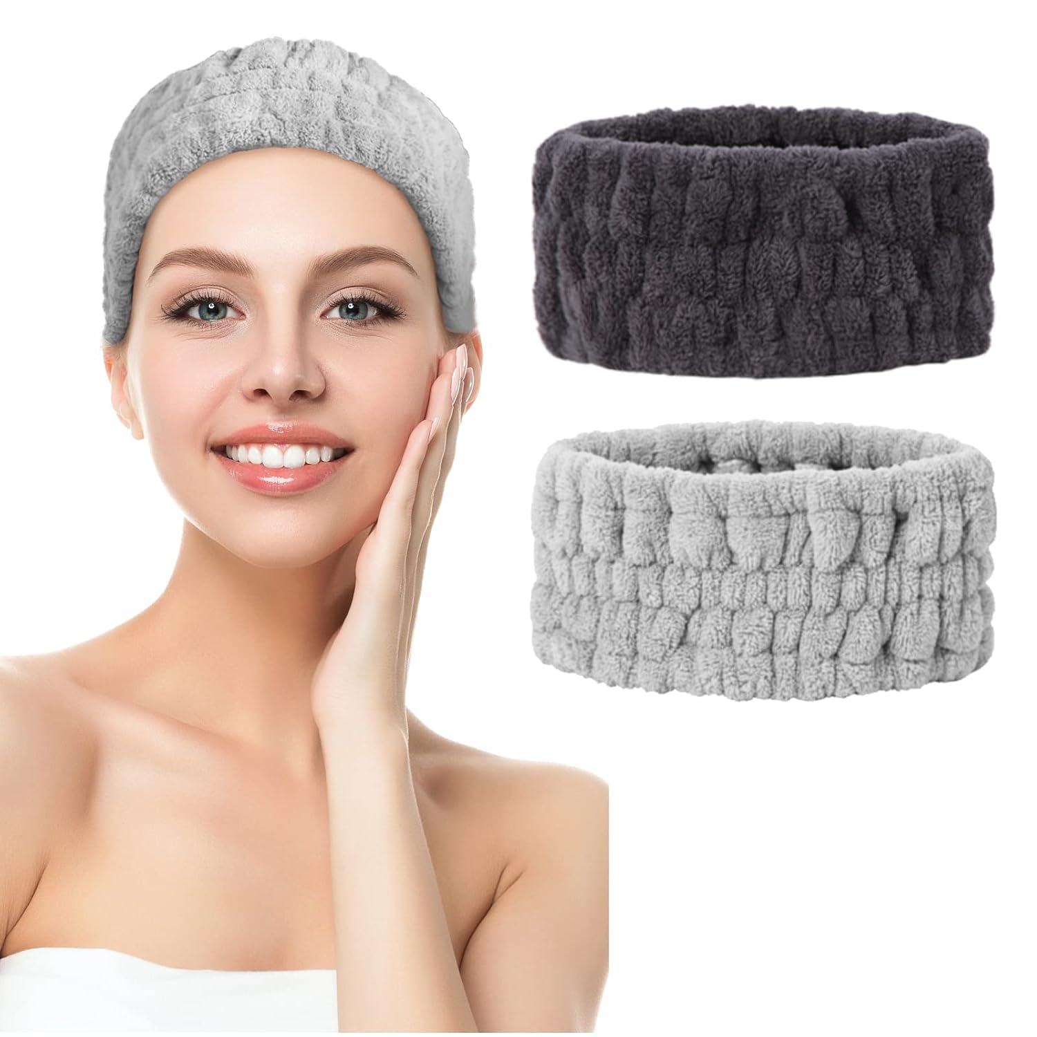 2 Pcs Spa Headband for Washing Face Wash Headband Makeup