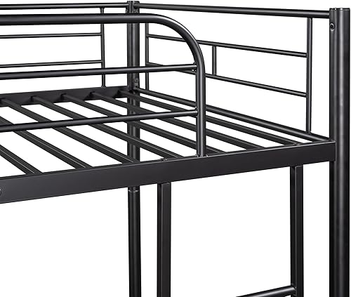 Miniatura 7 de Literas de tamaño individual sobre individual, litera de metal con rieles de protección, escalera para niños y niñas, dormitorio compartido, no