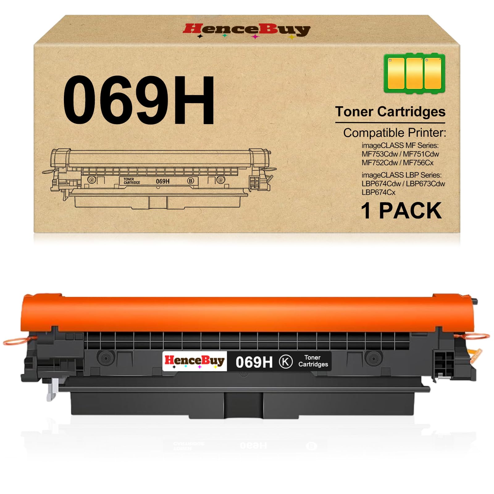 HenceBuy 069H Black Toner Cartridge High Yield Compatible Replacement for Canon 069 069H for ImageCLASS MF753Cdw MF751Cdw LBP674Cdw LBP673Cdw LBP674Cx