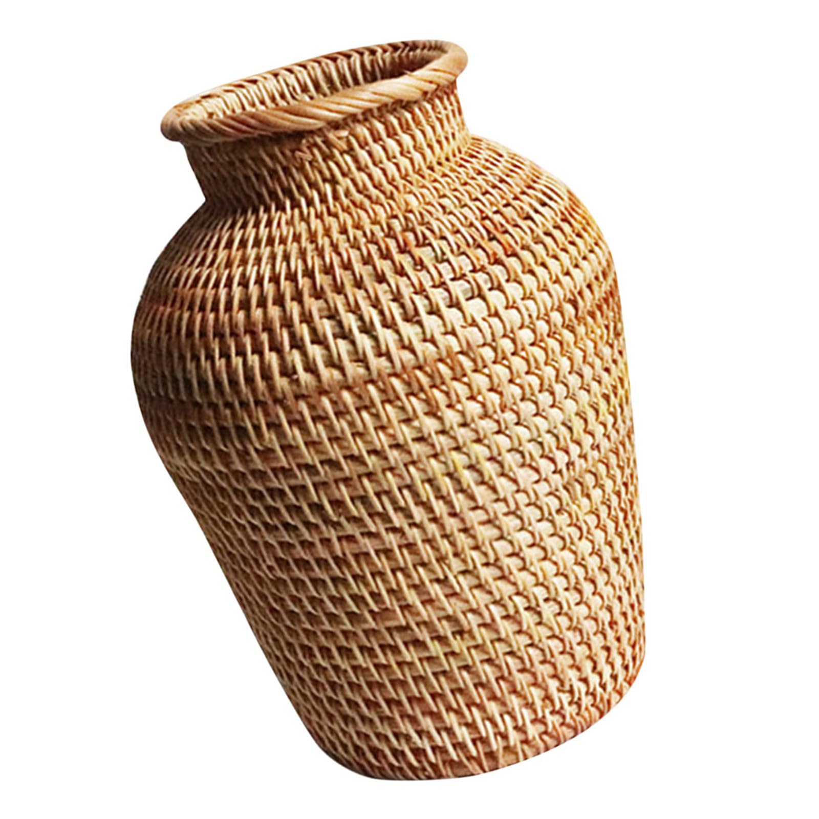 Vase en rotin d'exception tressé à la main, décoration de table élégante