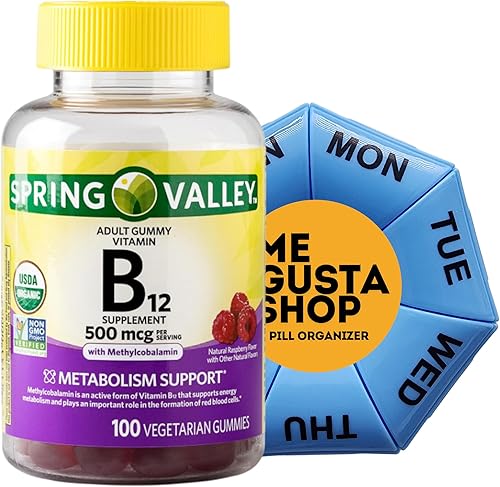 Spring Valley Suplemento dietético de vitamina B12 Jelly Beans, 5,000 mcg, 120 unidades (paquete de 01) + adhesivo Me Gustas
