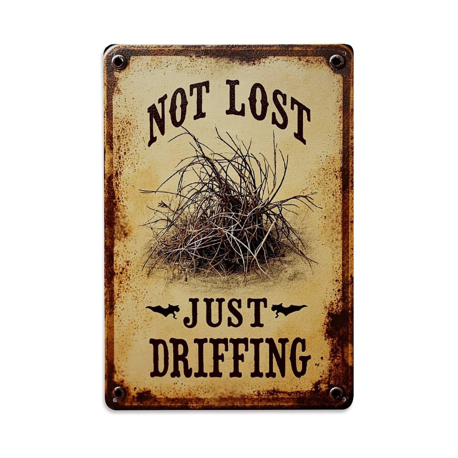 Jdfenggu Vintage Not Lost Just Drifting Retro Metal Tin Sign, Decor Art Poster For Bar, Home, Man Cave, Kitchen, Laundry Room Gift 8X12inch