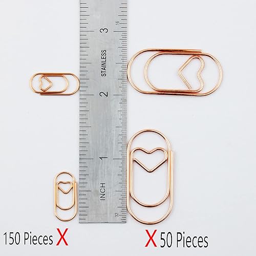 Miniatura 10 de 200 clips de papel con forma de corazón, pequeños clips de papel con acabado liso, pequeños clips para papel antideslizante, divertidos clips de