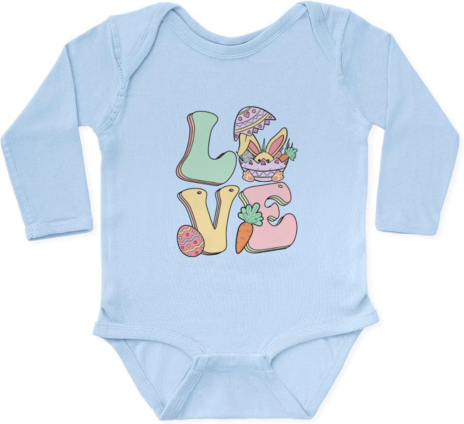 CafePress Happy Easter Love Body Suit Cute Long Sleeve Infant Baby Bodysuit Romper