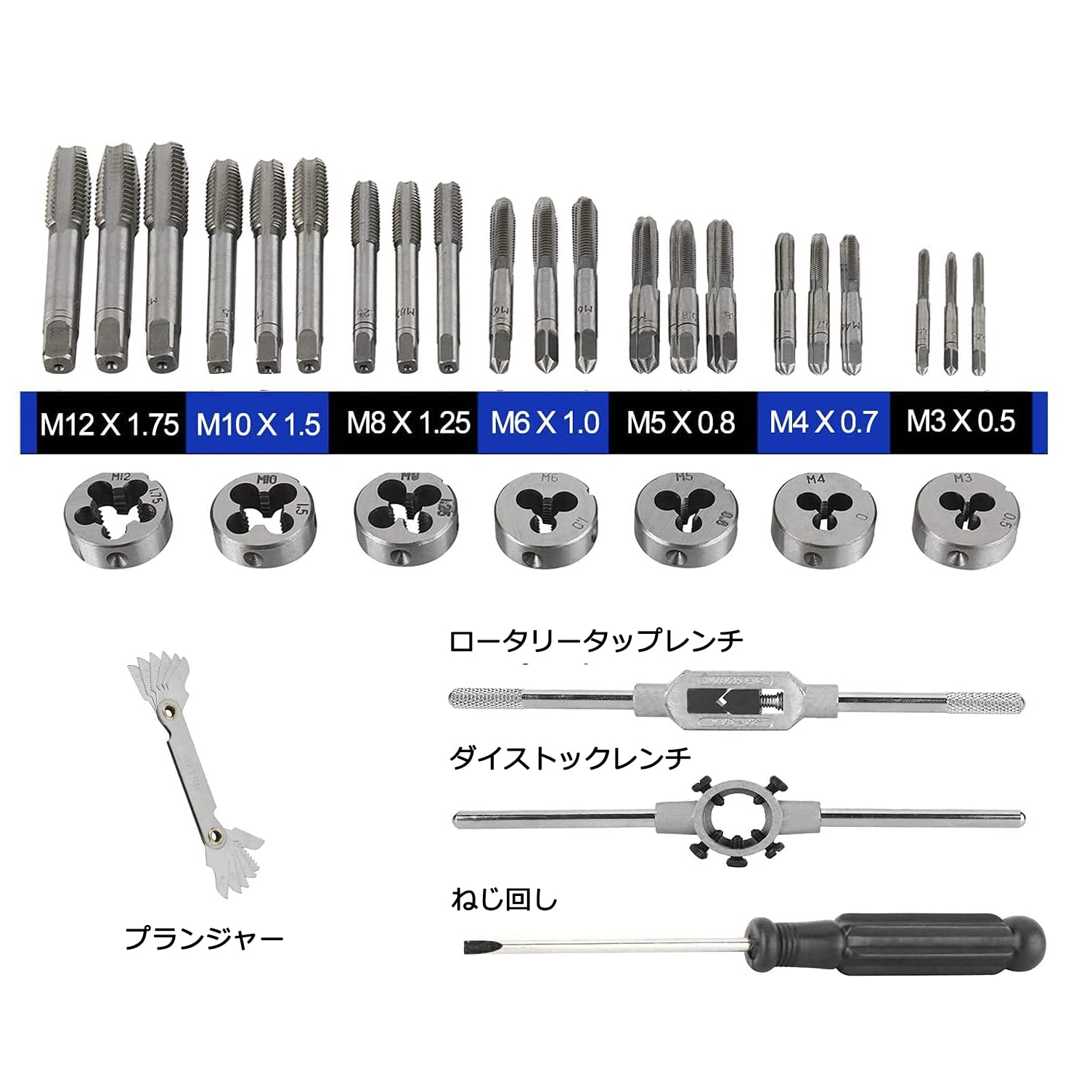 Amazon.co.jp: 8Milelake タップダイスセット 32点セット ネジ山