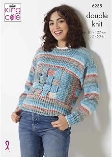 Ladies Double Knit Knitting Pattern Womens Sweater Scarf & Hat (6235)