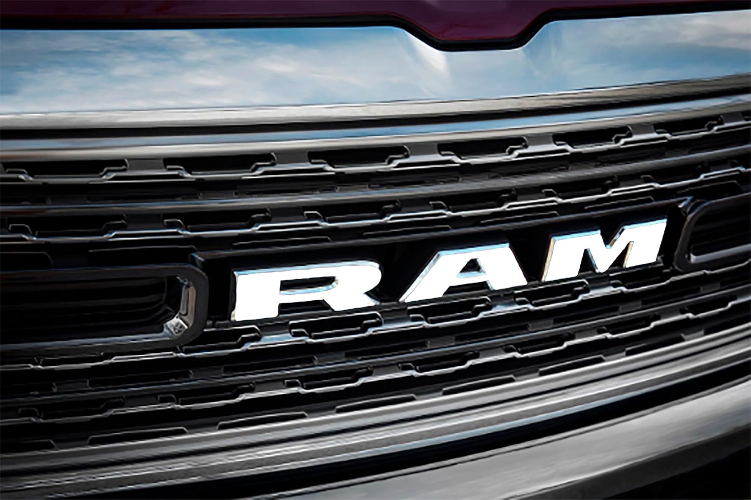 RAM Grille Emblem Overlay Decal - Fits 2019-2024 RAM 1500 - Premium Vinyl - (2019-2024 Grille - Red Gloss) image 5