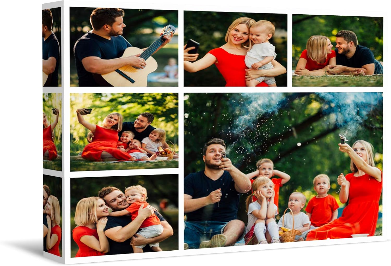 wallart777 Personalized Multi Photo canvas Wall Art Photo Print with Your Photos Personalized - Canvas Wall Art for Living Room, Bedroom Canvas Prints for Home Decoration (Style-19, 24" x 36")