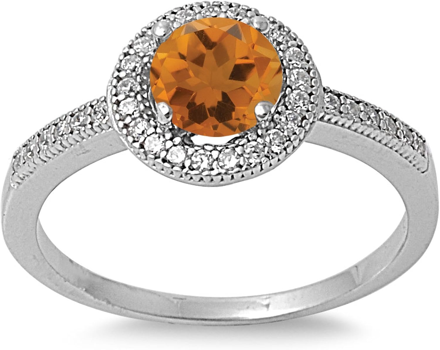 CHOOSE YOUR COLOR Sterling Silver Round Halo Ring