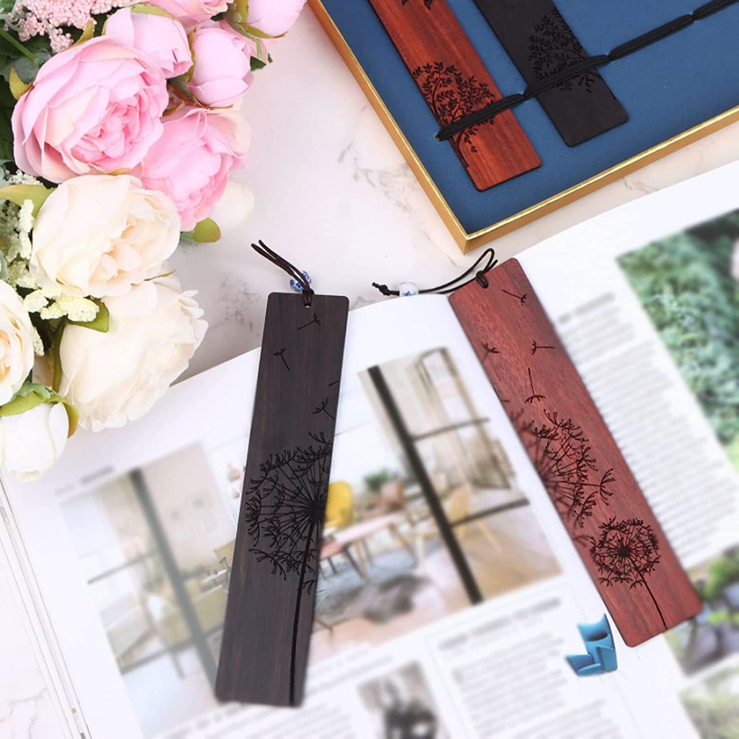 美しくブックマーク 4 個のブックマークヴィンテージ彫刻木製ブックマーク手作り読書ページマーカー女性教師ページホルダーリーダーギフト