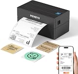 MUNBYN Shipping Label Printer Bluetooth, Postage Thermal Label Printer 4x6 for Business, Compatible with Etsy, Shopify, Royal Mail, DHL, DPD, Evri, with 25 Labels, 130B, Black - 1