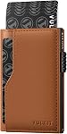 VULKIT Card Holder with ID Window Pop Up Cards Slim Leather Wallet RFID Protection Up to 12 Cards Card Case | with ID Window