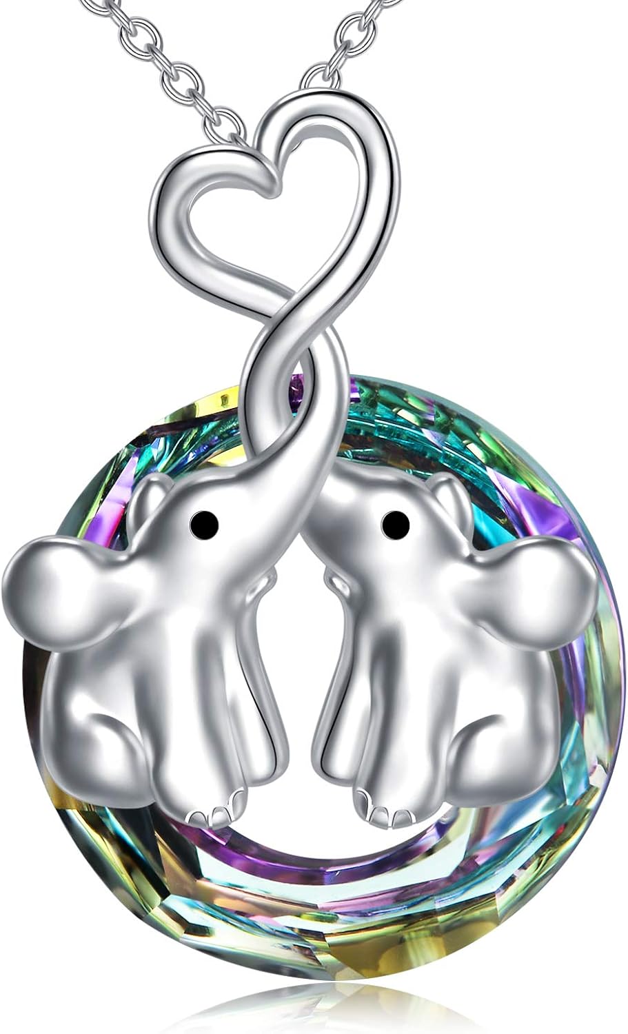 AOBOCO Sterling Silver Elephant Necklace, Elephant Jewellery Wedding Anniversary Birthday Gifts for Women Her Wife Girlfriend Mum