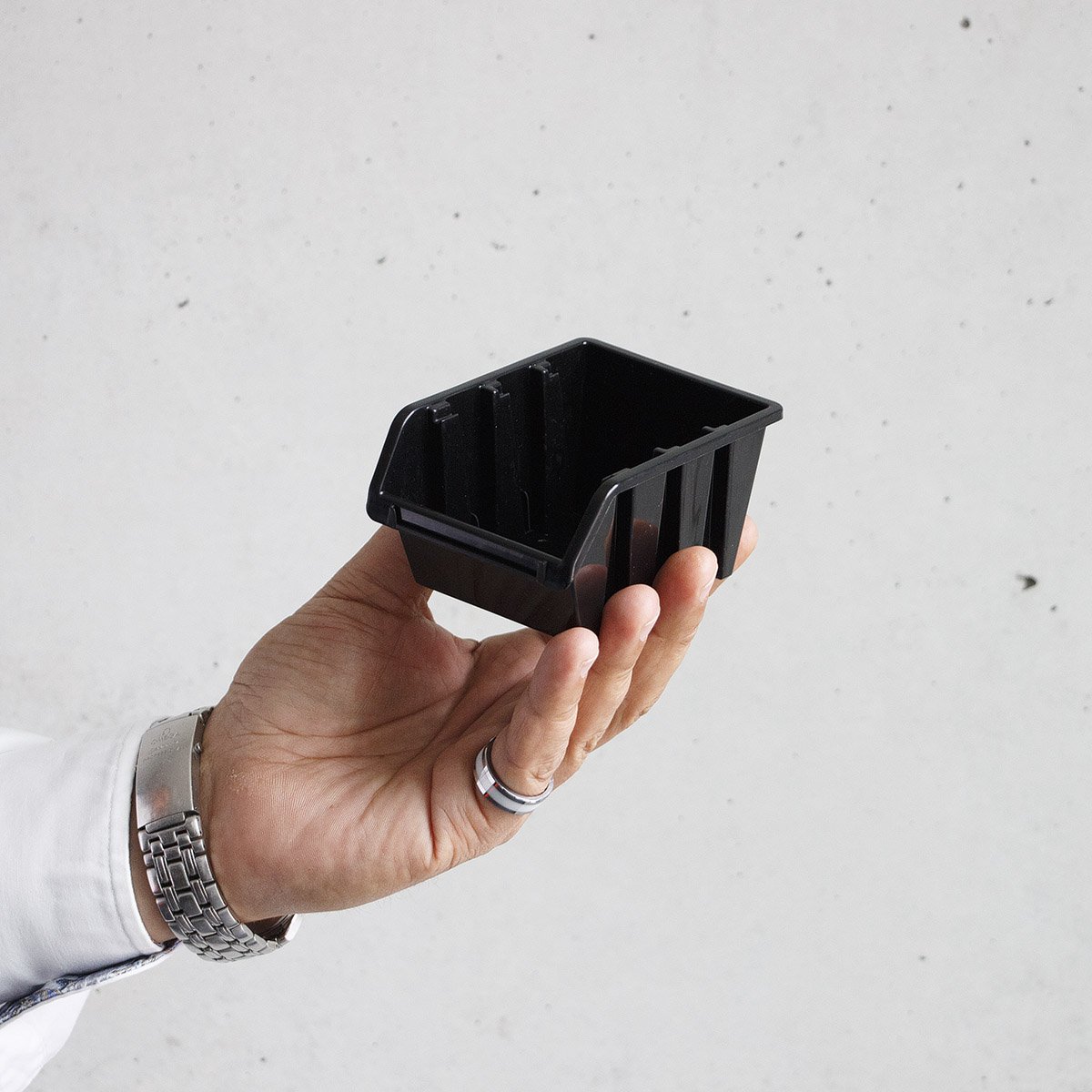 120 Stück Stapelboxen 0,5 Liter Lagerkiste Lagerbox Sichtlagerkasten Box 115 x 80 x 60 mm Schwarz