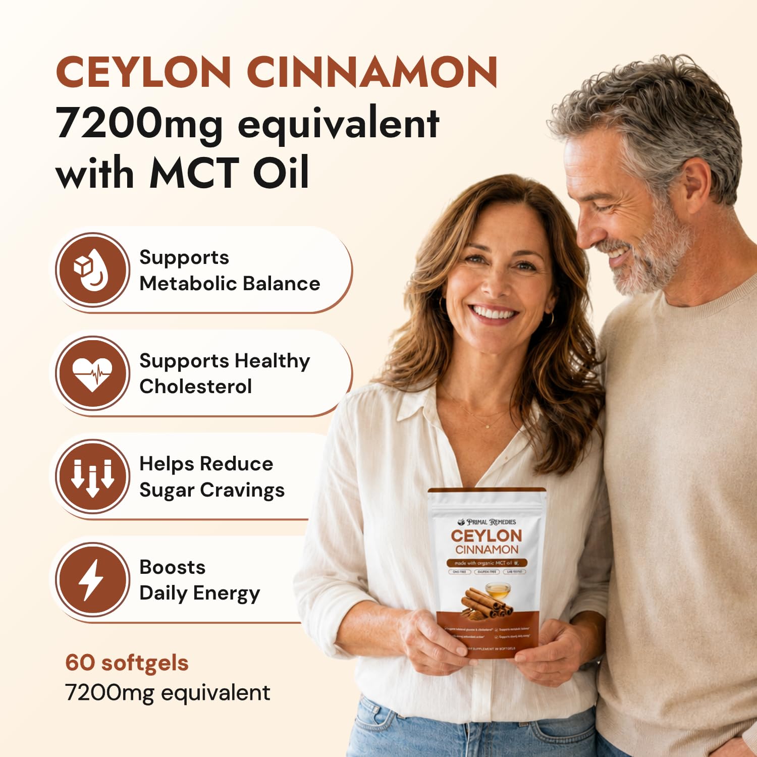 Primal Remedies Ceylon Cinnamon Capsules with Organic MCT Oil, 60 Softgels — Amazon image 3