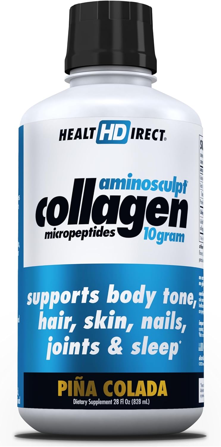 HEALTH DIRECT – AminoSculpt Liquid Collagen Micropeptides – 28 FL Oz – 28 Servings – 10 Grams of Premium Medical-Grade Liquid Collagen for Women – Piña Colada