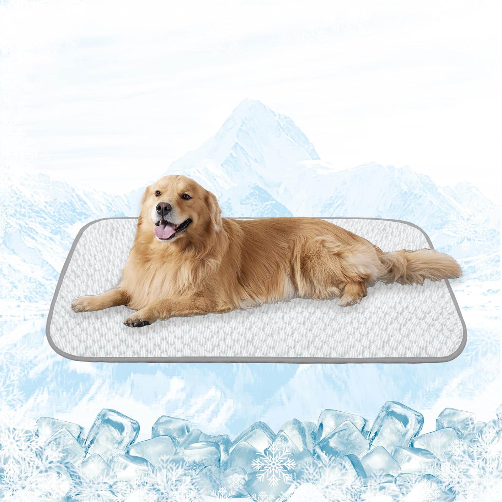 MICROCOSMOS Pet Cooling Mat & Sleeping Pad- Breathable Bubble Surface, EZ Clean. Keep Cooling for Pets, Kids and Adults in Summer.(GreyWhite, 59" x 40