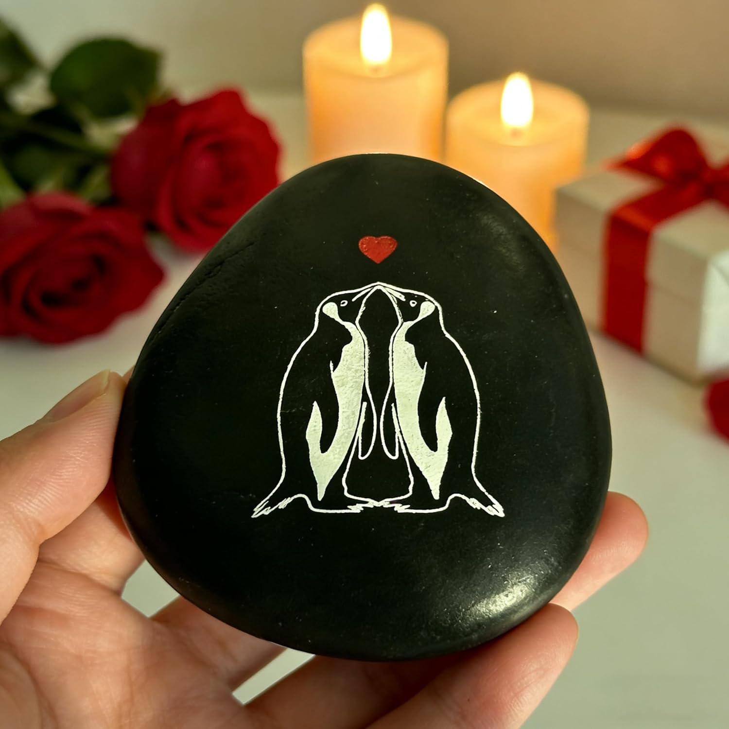 Penguin Pebble Rock, Valentines Present for Husband, Boyfriend, Peguin Love Decorative Stone, Gifts for Anniversary, Valentine's Day, Birthday Gift for Wife, Girlfriend - Image 9