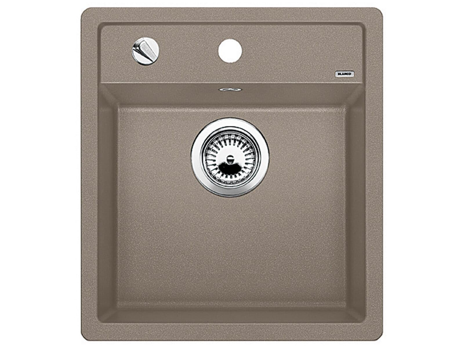 BLANCO DALAGO 45 | SILGRANIT Sink in Tartufo | Installation Type: Inset Installation from Above | for 45 cm Wide Base cabinets | Spacious Bowl Volume | Easy-Care Surface | [46.5x51x20.2 cm]
