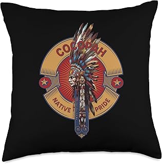Cocopah Tribe Cocopah Mexican Native Indian Art Deco Warrior Heritage Throw Pillow, 18x18, Multicolor