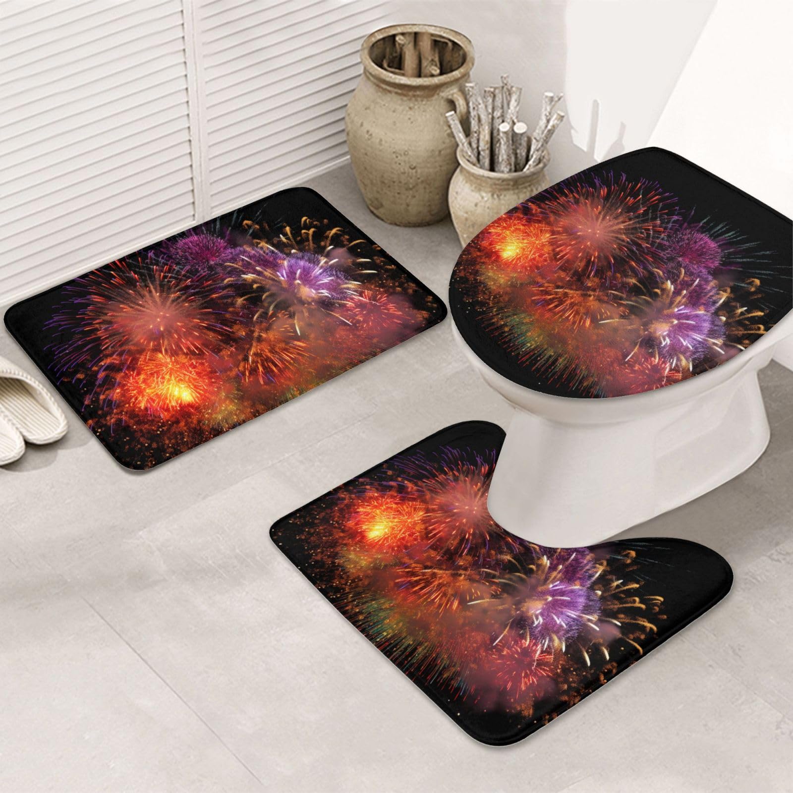 Tapis de bain antidérapant résout le problème des sols mouillés lot de 3 en flanelle