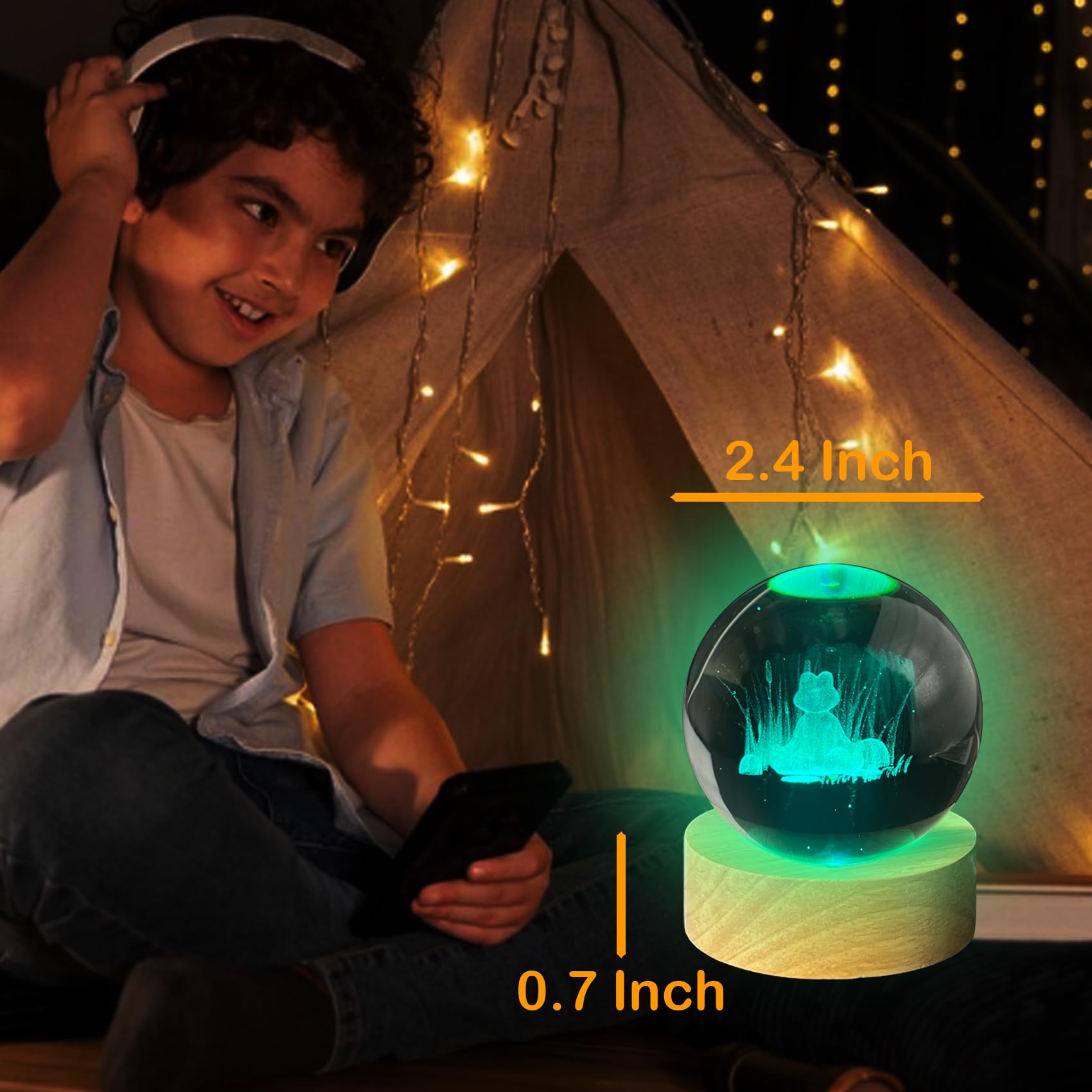 POSSHE Veilleuse Mignonne Grenouille, Cadeau Grenouille, Lampe Illusion 3D Grenouille Avec RVB 16 Couleurs Changeantes, Télécommande, Intensité Variable, Décoration De Chambre D'enfant, Décoration De