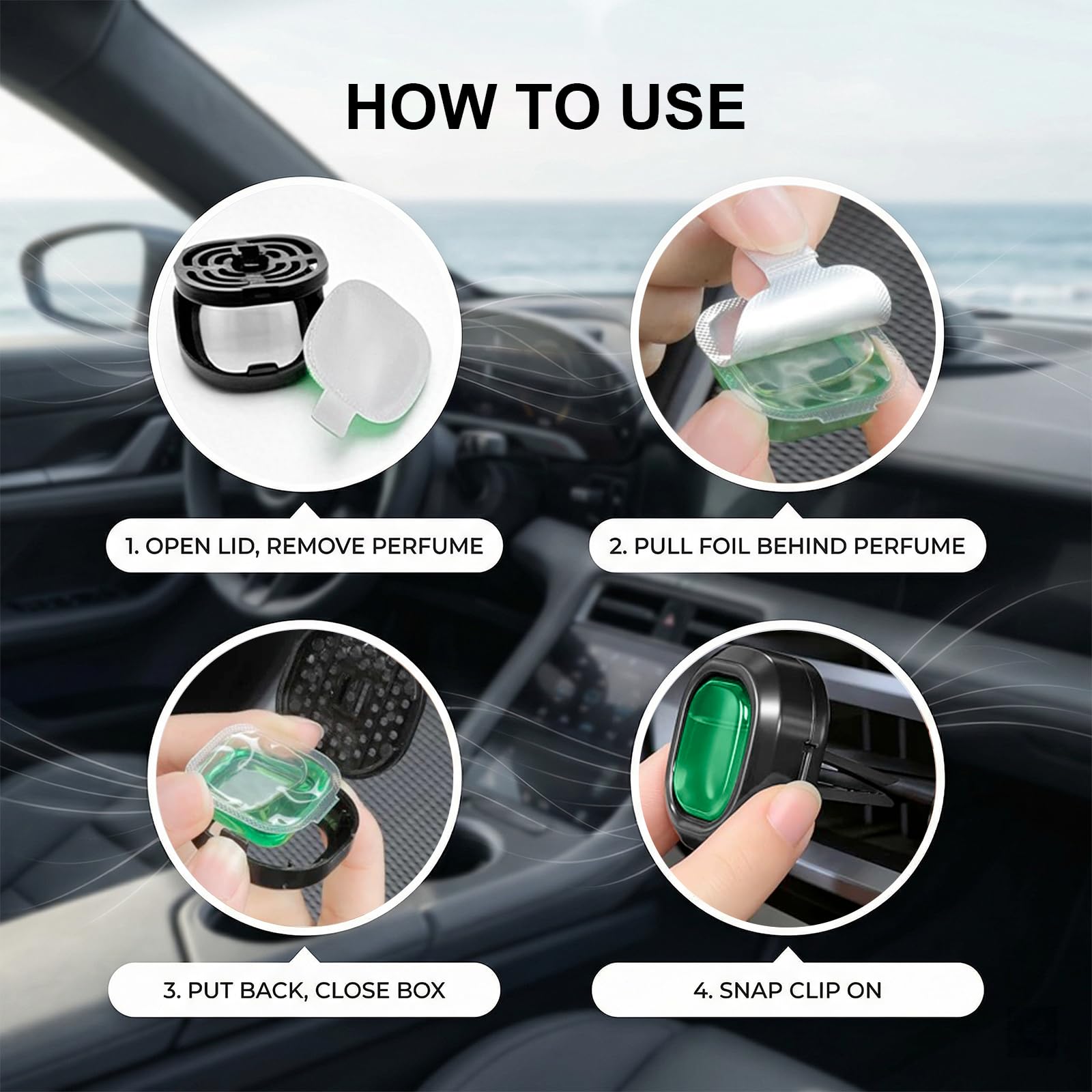 Pack of 10 Car Air Freshener, Clip Car Vent Air Fresheners, Long-Lasting Fragrance for Women Men — view 6