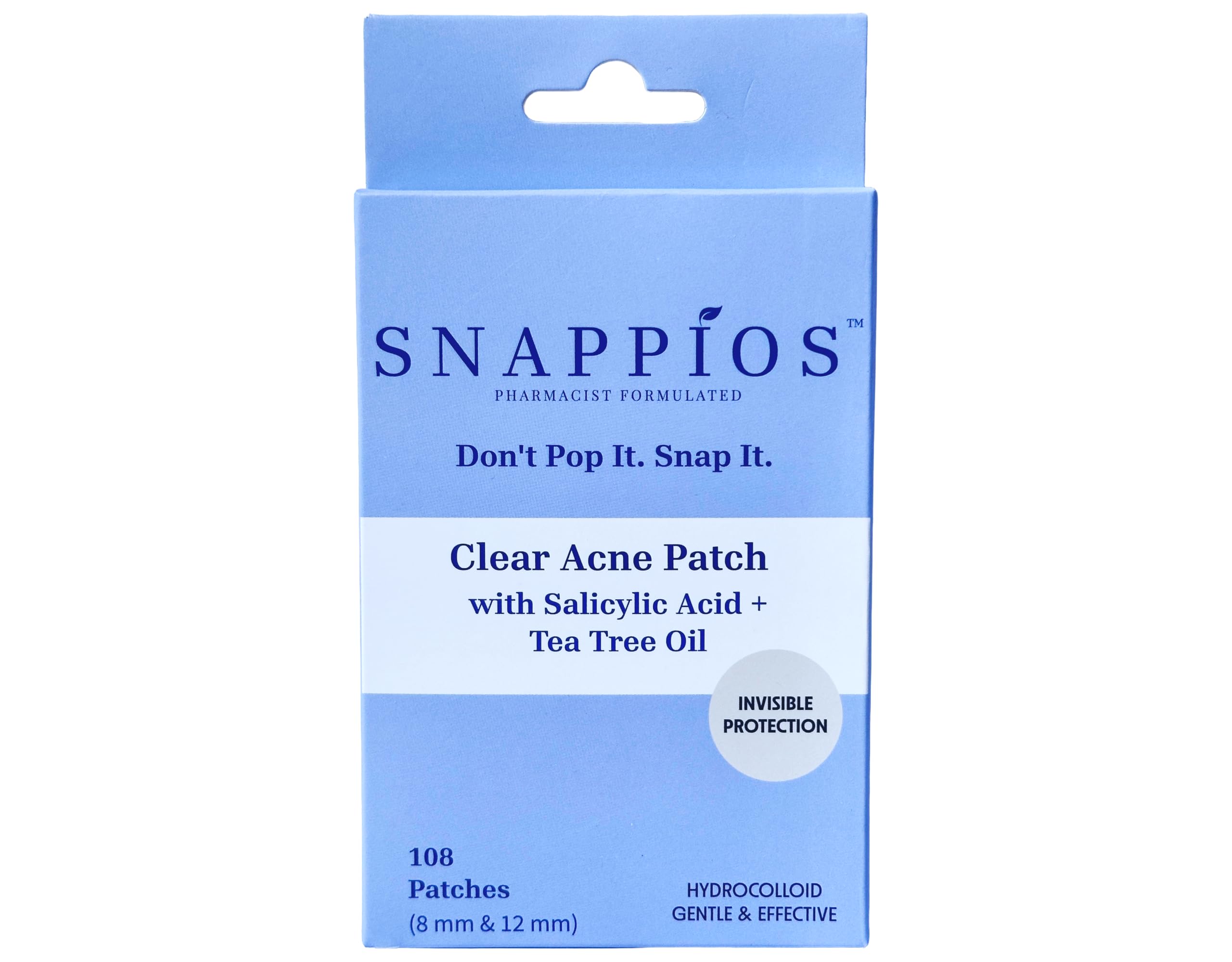 Clear Acne Patches Pharmacist Formulated Hydrocolloid Pimple Stickers with Salicylic Acid Tea Tree Oil 108 Count 8 mm
