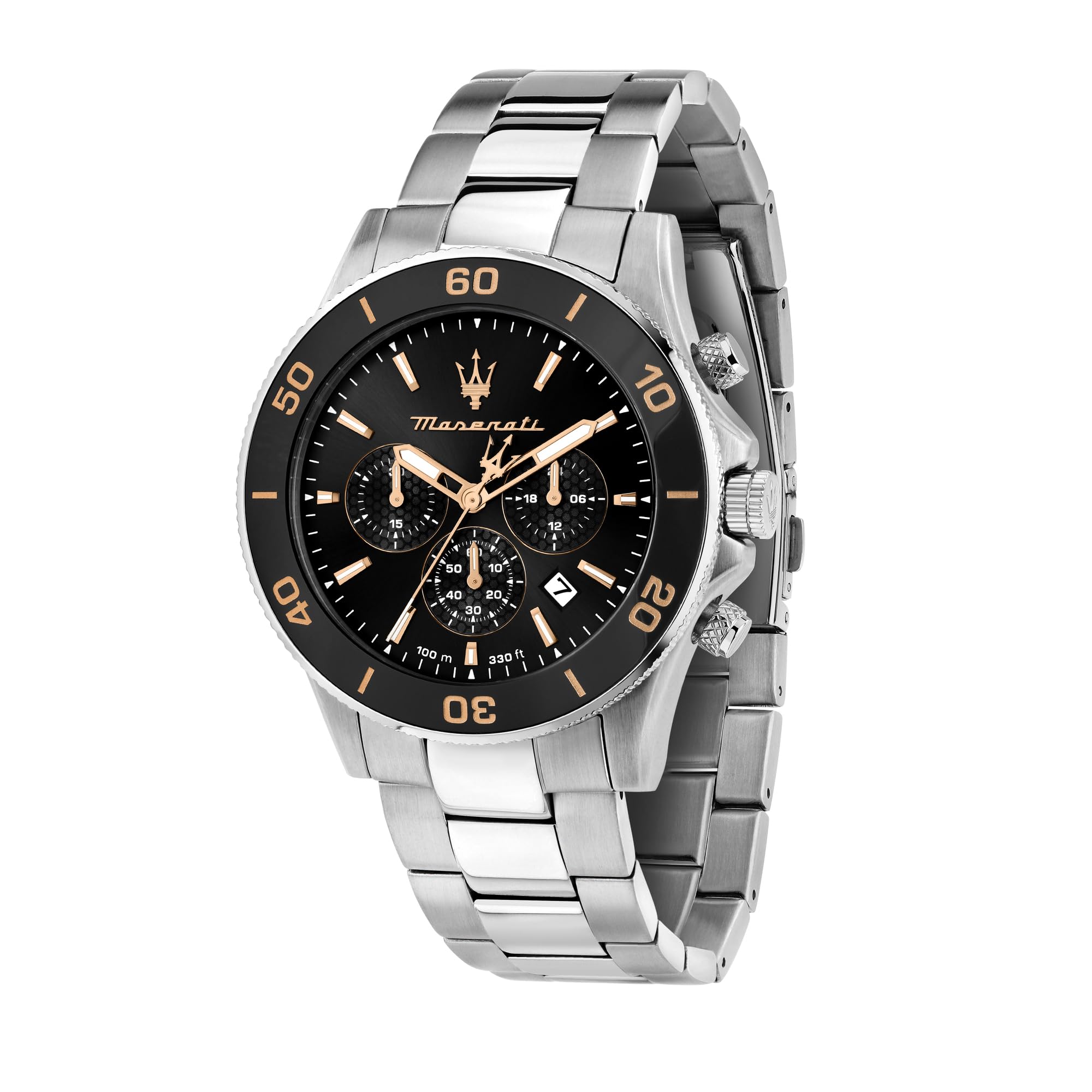 Maserati Stainless Steel Lifestyle Date Chronograph Analog Dial Color Black Men Watch - R8873600003, Black Band (B0CC2HRMPD) Amazon Price History, Amazon Price Tracker