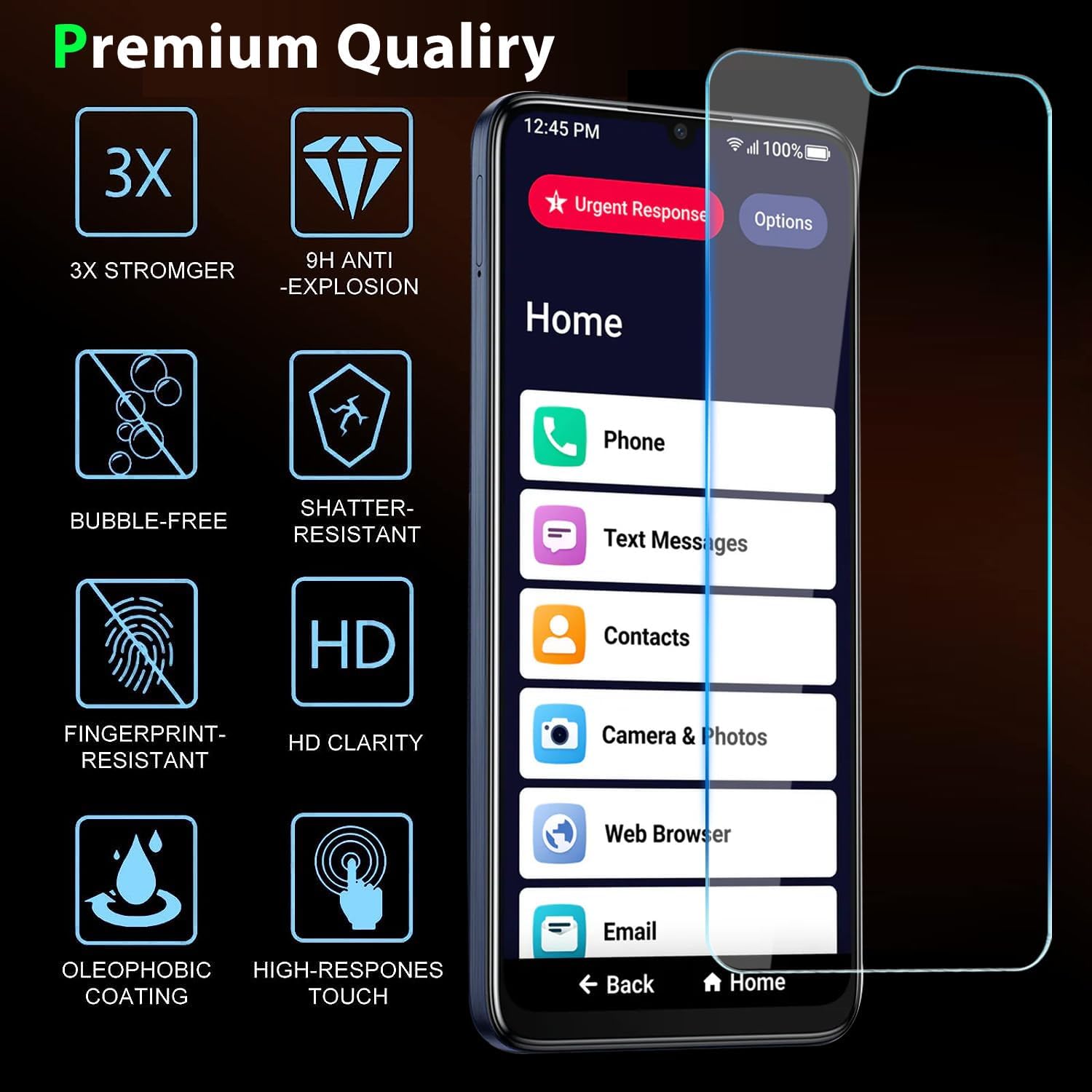 Zeking (2 Pack) Tempered Glass Screen Protector Compatible with Jitterbug Smart 5, 9H Hardness [HD Clarity] Case Friendly Anti-Scratch, Bubble Free for Jitterbug Smart 5 image 3