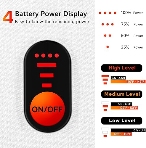 Miniatura 3 de Heated Mittens Gloves for Women Men 7.4V Battery 22.2Wh Electric Rechargeable Waterproof Ski Gloves for Winter Outdoor Work Skiing Snowboarding