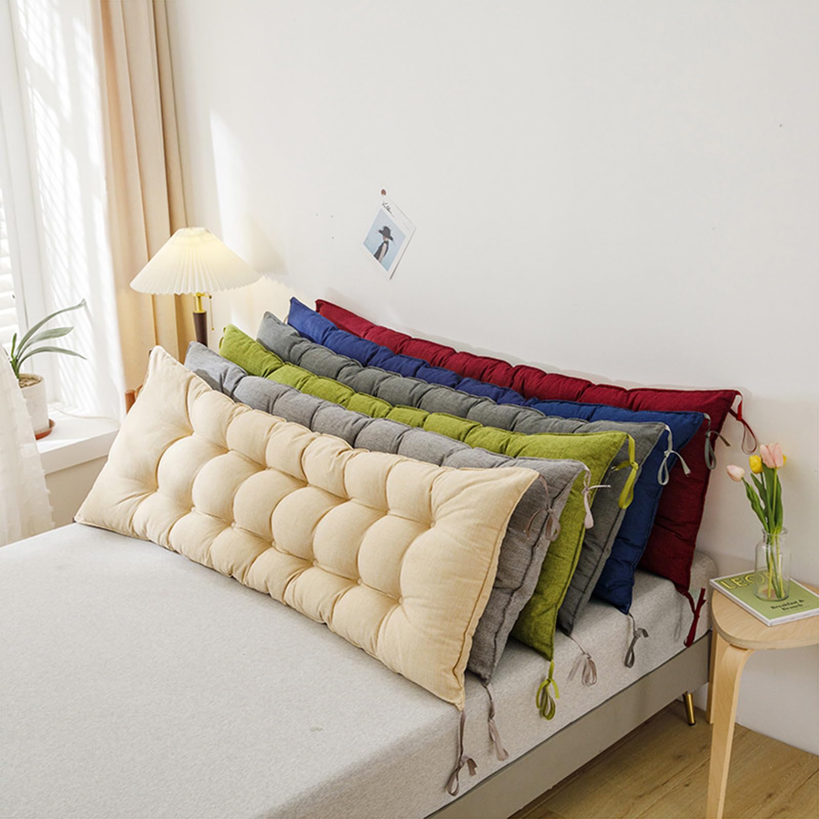 Coussin De Dossier De Lit Coussin De Lecture pour Canapé-Lit Coussin Lombaire Confortable Appui-Tête pour Tête De Lit avec Housse Amovible pour Chambre Tatami,A,120 x 10 x 50 cm