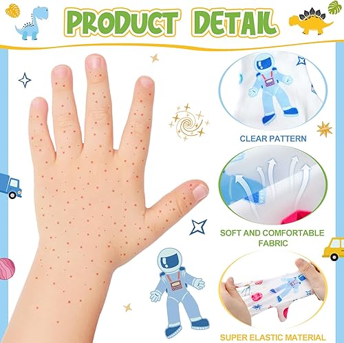 Miniatura 3 de 20 pares de guantes de eccema para niños, guantes de algodón hidratantes para piel irritada sensible, eccema, guantes elásticos reutilizables,