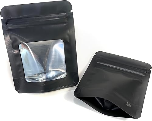 Miniatura 9 de Bolsas de basura de Mylar a prueba de olores (paquete de 50) Bolsa de papel de aluminio, fuerte sello de cremallera reutilizable, 4 mil de grosor.