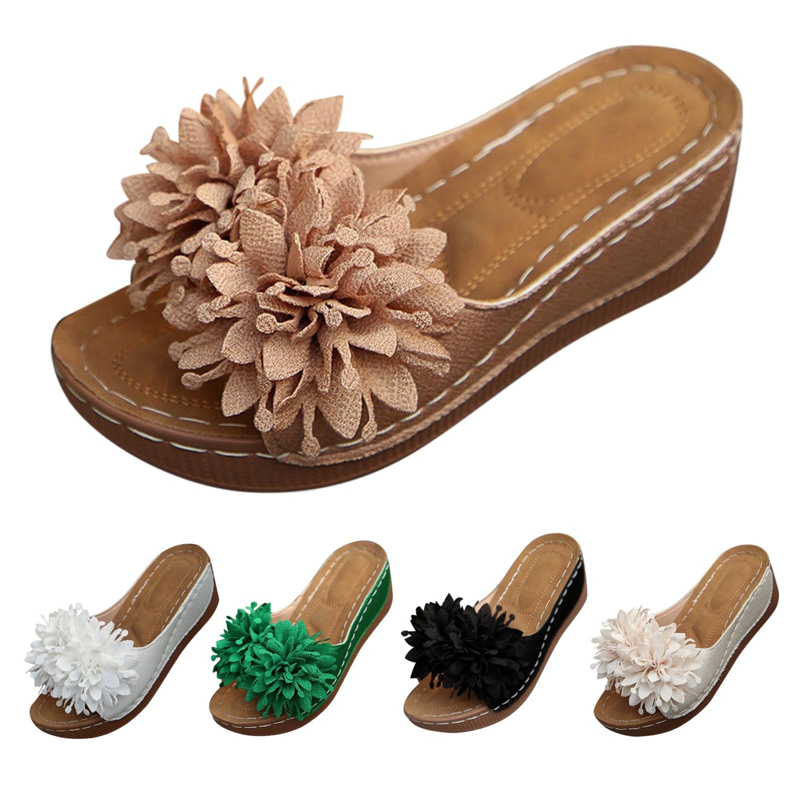 Generico Sandales Femme éTé Confortable Confortables LéGèRes AntidéRapantes Semelle Souple Respirantes Chaussures Femme éTé Mode Mules Support Pieds Larges Ville Usage Quotidien