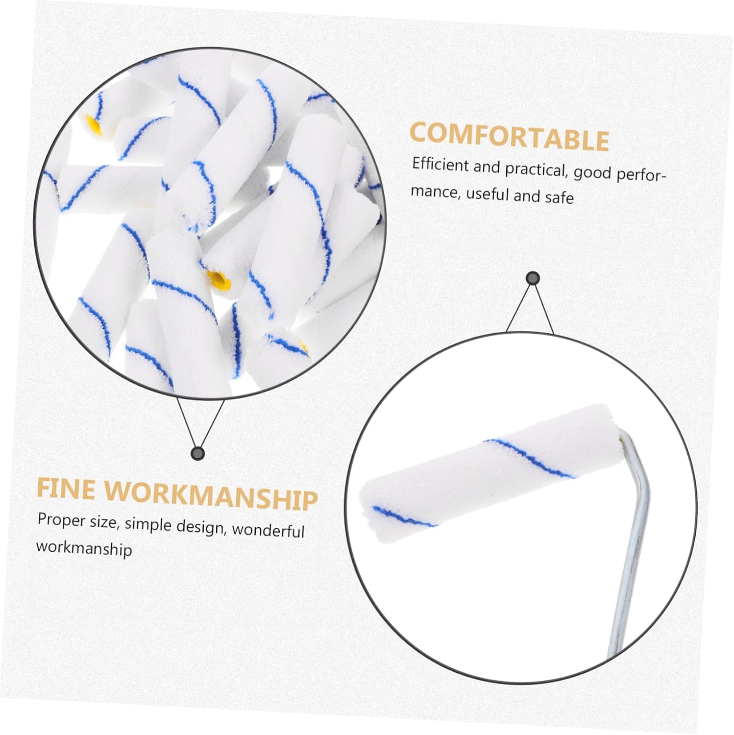 1set Portable Paint Roller Microfiber Covers Handle for Efficient Wall Painting Easy to Install for House and Interior Decor Projects