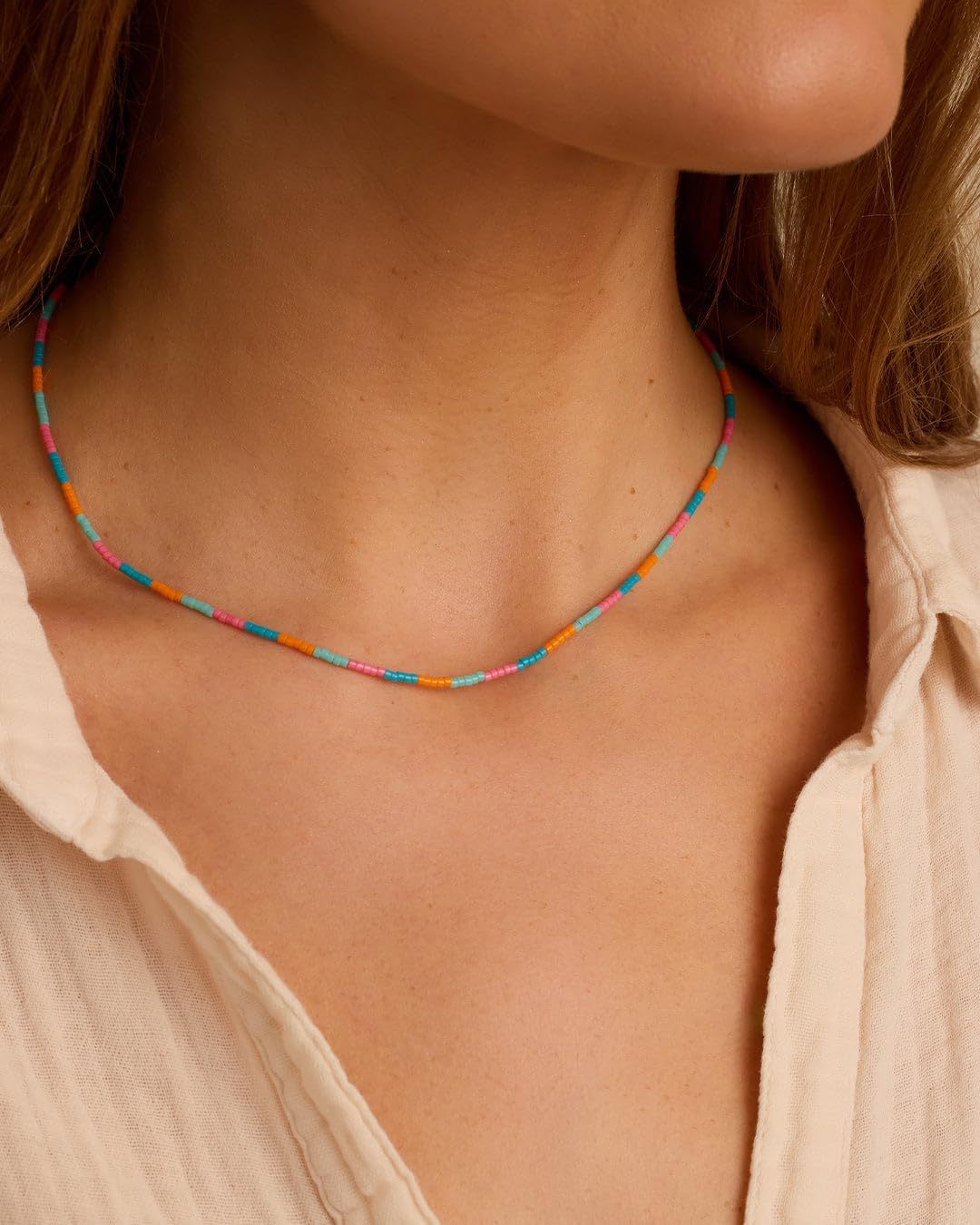 gorjana - Gigi Stripe Adjustable Necklace (Malibu) - Stacking Bracelets for Style - Adjustable Perfect Fit - Customizable Chain - Gift-Ready Packaging - Image 3