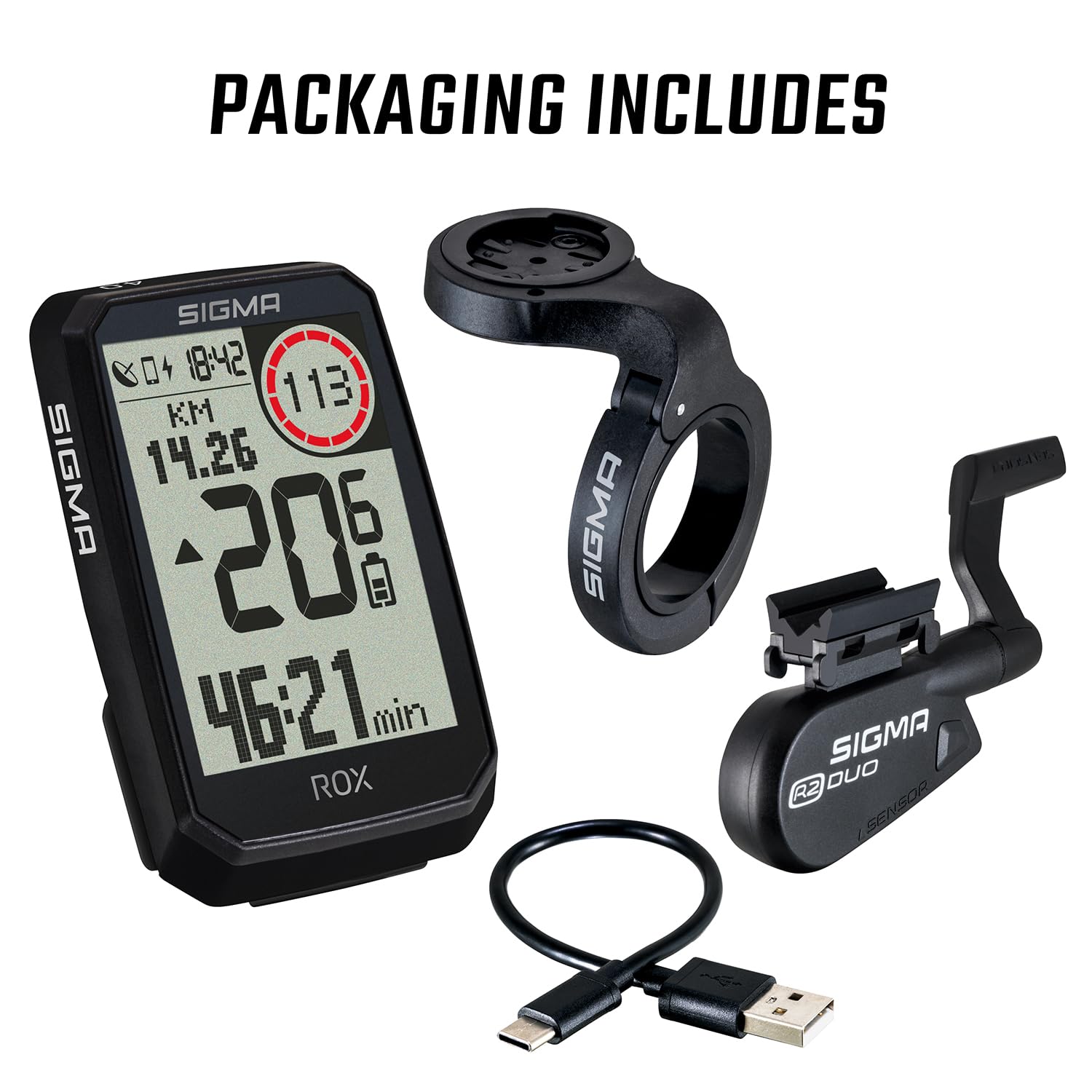 SIGMA ROX 4.0 Endurance inkl. R2 Duo Speed/Cadence Combo Sender (Ant+/BLE)