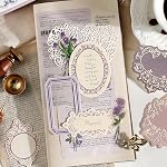 120Pcs Vintage Scrapbook Decorative Paper Set, Embossed Pattern Small Writing Notes Paper Blank Card 4 Boxes for Scrapbooking Junk Journaling Card Making Gift Tags Labels Non-Sticky