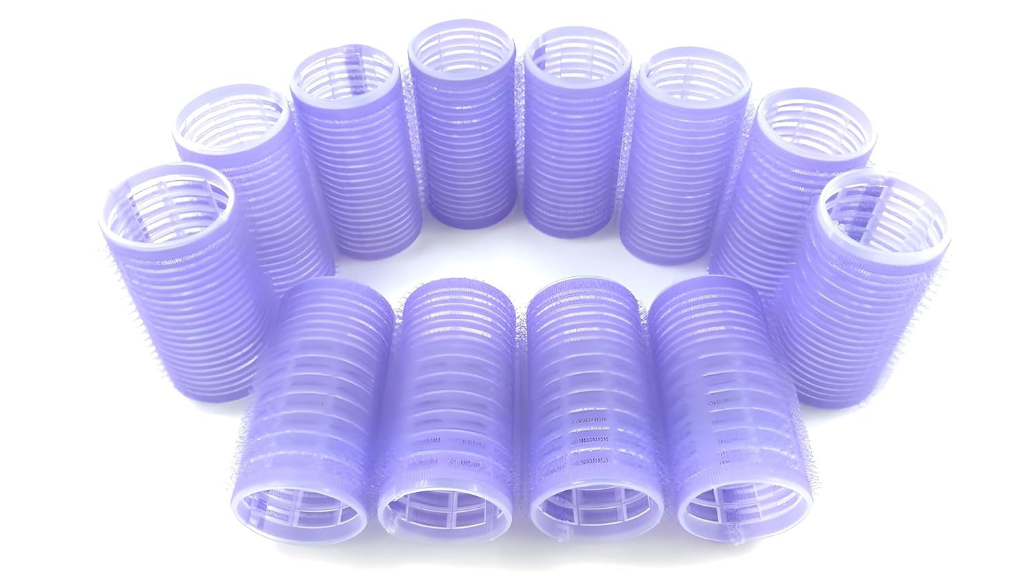 Self Grip Small Hair Rollers for Heatless Curls (0.8" x 2.43", Purple) – Plastic Curlers for Women & Girls – DIY Salon Styling for Short & Medium Hair, 24 Pack