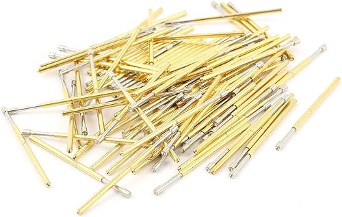sourcing map 100 Pcs P100-A2 1.5mm Concave Tip Spring Test Probes Pin 33.3mm Length