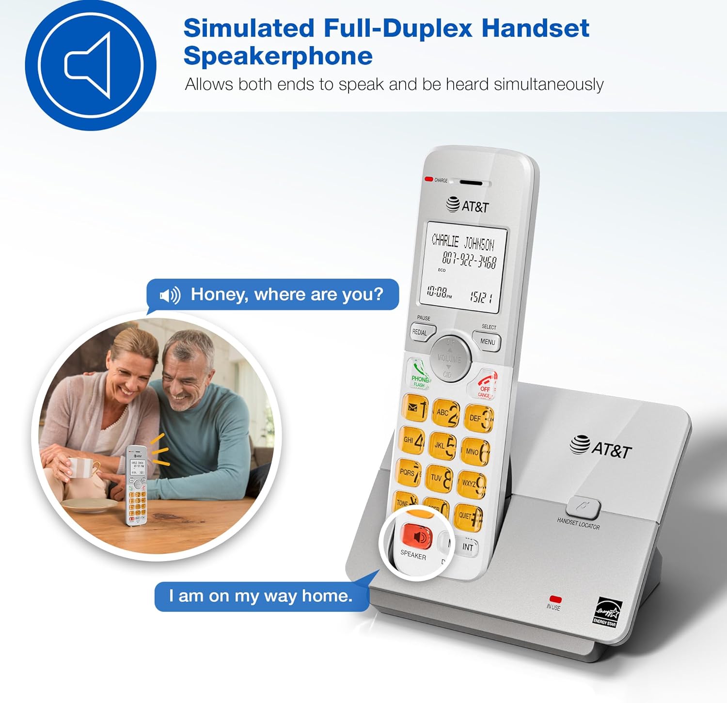 Simulated Full-Duplex Handset Speakerphone in use