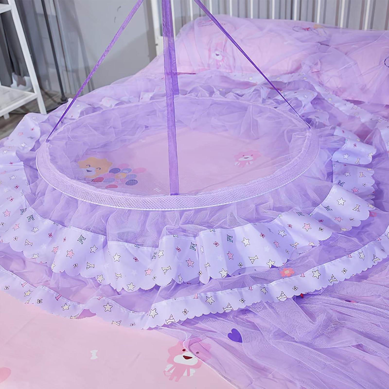 Grand Ciel de Lit Fille Moustiquaire Princesse Ciel de Lit Adulte Rose Moustiquaire Décoration Fille Chambre Princesse Tente Ciel Bébé