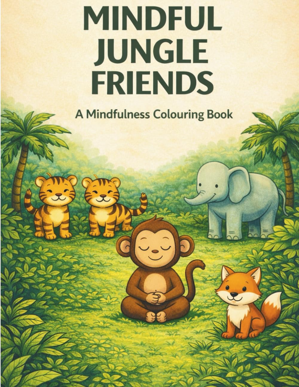 Mindful Jungle Friends: calm, mindfulness, stress relief, positive thoughts (Kai & Friends Mindful Colouring Series)